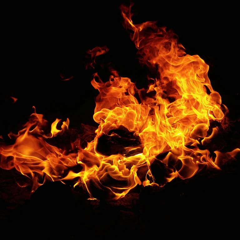 hot flash shown as fire